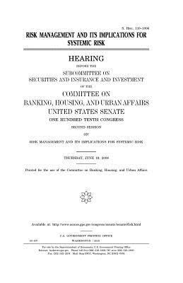 Download Risk Management and Its Implications for Systemic Risk - U.S. Congress file in PDF
