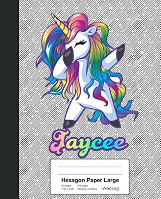 Read Online Hexagon Paper Large: JAYCEE Unicorn Rainbow Notebook -  | PDF